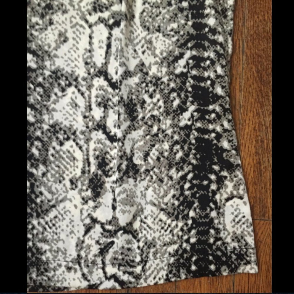 St. John Gray Black Python Print Stretch Silk Top - image 6